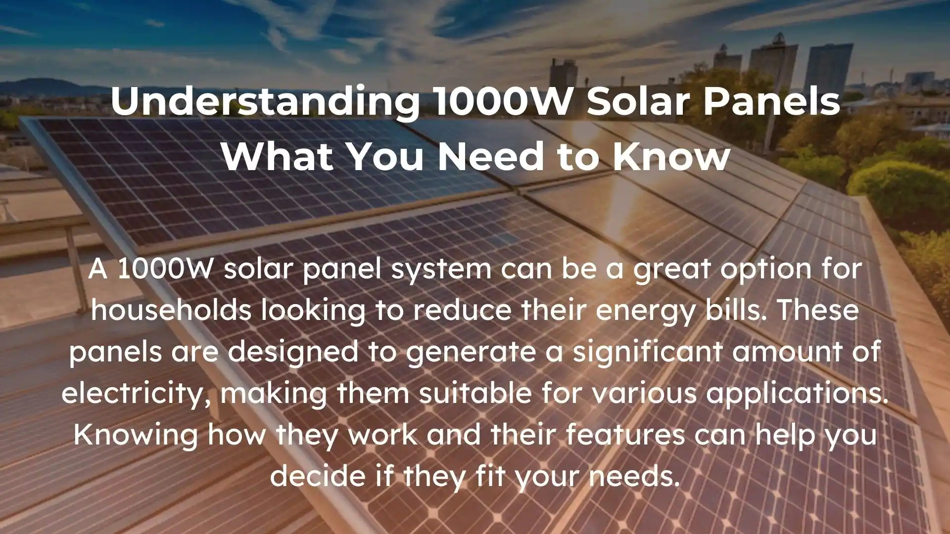 1000W solar panels guide