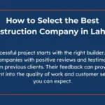 Top construction companies in Lahore offering reliable services for residential and commercial projects.